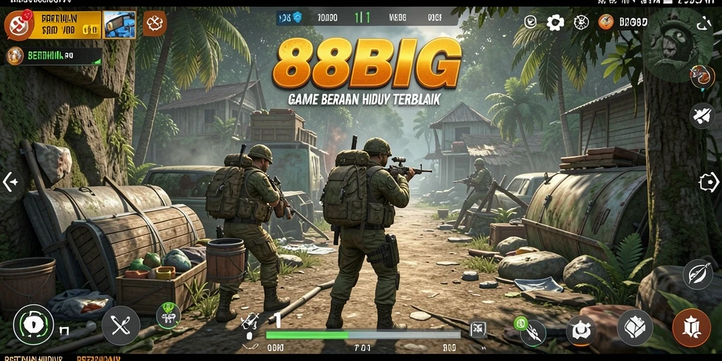 Tampilan antarmuka utama game 88BIG dengan navigasi Bertahan Hidup yang intuitif.