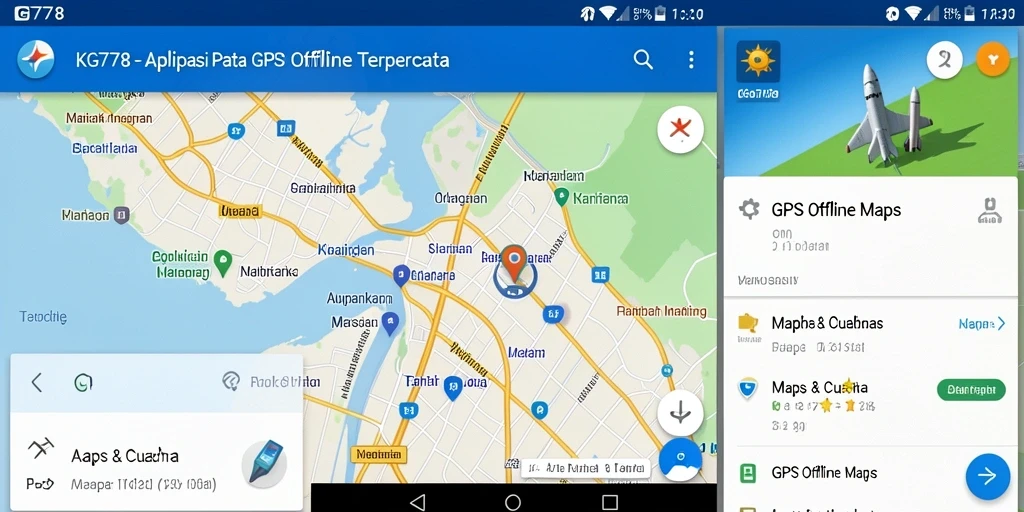 Antarmuka pengguna aplikasi GPS Offline KG778 yang mudah digunakan.