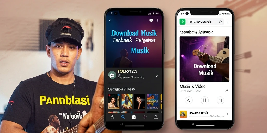 Antarmuka TGER123 menampilkan berbagai fungsi Download Musik yang memudahkan pengguna.